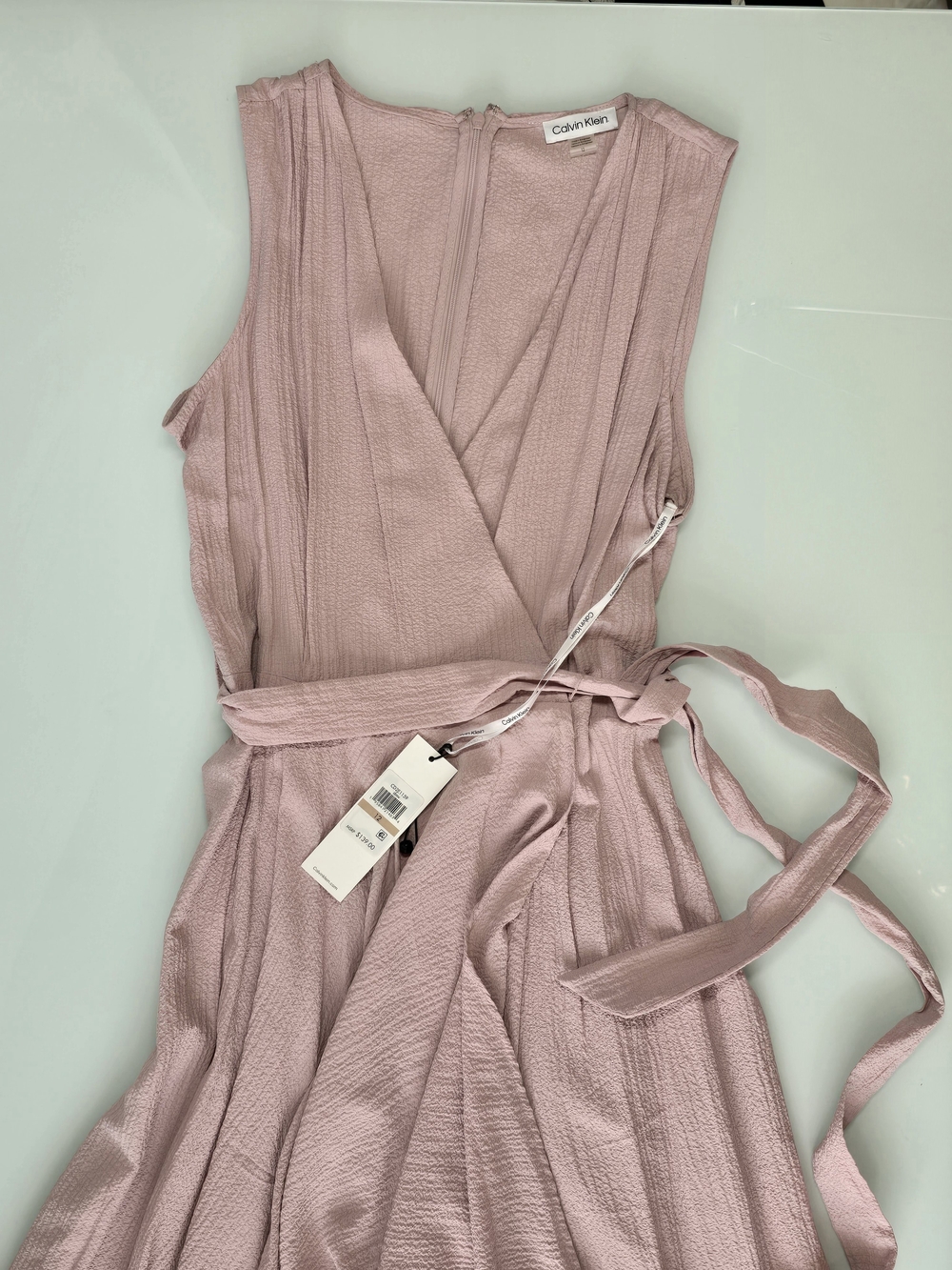 Calvin Klein Dusty Pink Sleeveless Wrap Jumpsuit